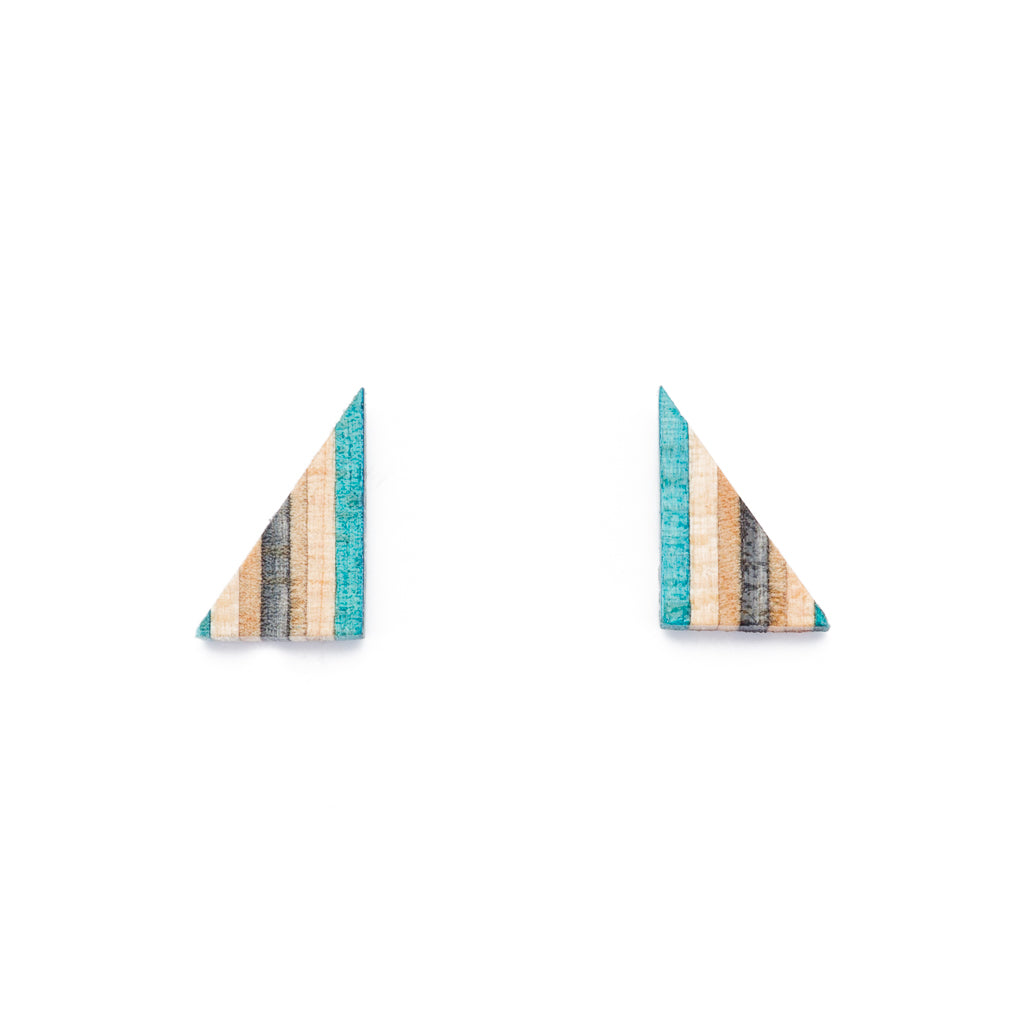 Elbow Recycled Skateboard Stud Earrings