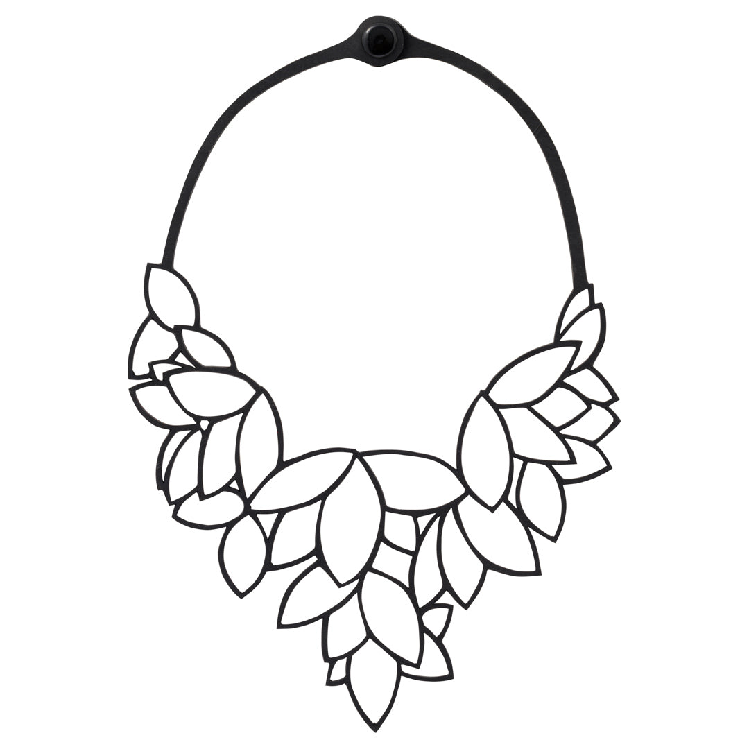 Waterlily Recycled Rubber Statement Necklace